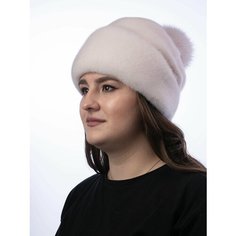 Шапка SeMi fur, размер 55-58, бежевый