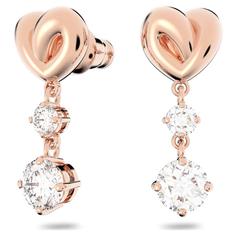 Серьги с подвесками, пусеты SWAROVSKI, кристаллы Swarovski, размер 21 мм, золотистый
