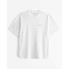 Футболка Abercrombie & Fitch Vintage-Inspired Logo Tee, размер M, серебристый