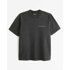 Футболка Abercrombie & Fitch Vintage-Inspired Logo Tee, размер M, серый