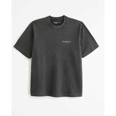 Футболка Abercrombie & Fitch Vintage-Inspired Logo Tee, размер M, черный