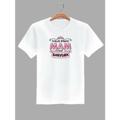 Футболка только лучших мам повышают, размер M, белый ZA Print