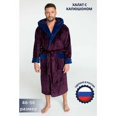 Халат , размер 4XL, бордовый Нет бренда