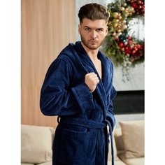 Халат LIDER TEKSTIL, размер 3XL, темно-синий