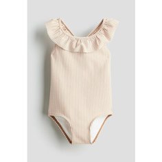 Купальник H&M, размер 110/116, белый/коричневый