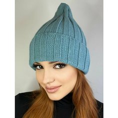 Шапка бини Lesnikova Design, размер 54-60, голубой