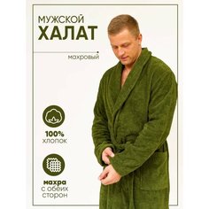 Халат , размер 54, зеленый Полотенца оптом