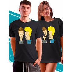 Футболка Бивис и Батхед, размер XXL, чёрный Phil Shop