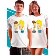 Футболка Бивис и Батхед, размер XXL, белый Phil Shop