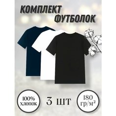 Футболка, размер 50(L), белый, черный Нет бренда