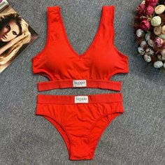 Комплект нижнего белья , размер 42-48, красный Китай