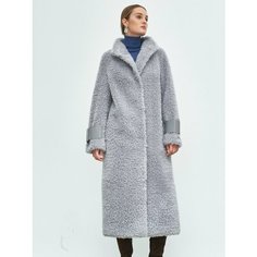 Шуба чебурашка silverfox, размер 48, серая сталь