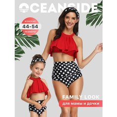 Купальник OCEANSIDE Family look, размер L, красный, черный