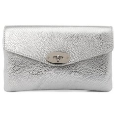 Сумка клатч divas bag, фактура рельефная, серебряный