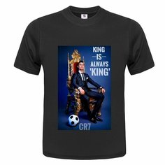 Футболка ONEQ унисекс 56-58 (3XL) размер с принтом Cristiano Ronaldo, черная, размер 3XL, черный