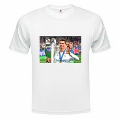 Футболка ONEQ унисекс 48-50 (L) размер с принтом Cristiano Ronaldo, белая, размер L, белый
