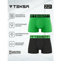 Трусы Teksa 2 пары, комплект из 2 шт., размер L, зеленый, черный