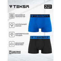 Трусы Teksa 2 пары, комплект из 2 шт., размер 2XL, black/blue