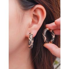 Серьги конго, кристалл, бежевый Bijou Bliss