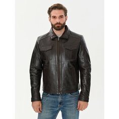 Кожаная куртка DAVID MOORE настоящая мужская куртка из натуральной кожи DAVID MOORE, размер 2XL, коричневый