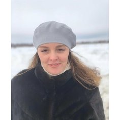 Берет , размер 50;58, серебряный Нет бренда