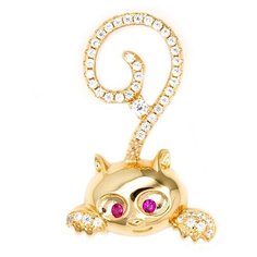 Подвеска The Jeweller, серебро, 925 проба, золочение, фианит, золотистый