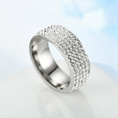 Кольцо, фианит, размер 18.2, серебристый Shed El