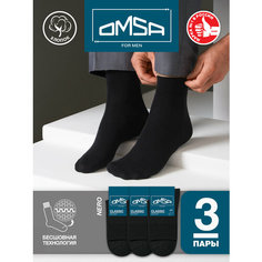 Носки Omsa, комплект, 3 пары, размер 36-38, nero
