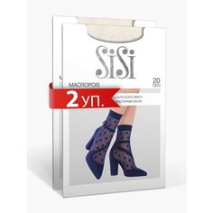 Носки Sisi, комплект, 20 den, 2 пары, размер 0 ( one size), bianco