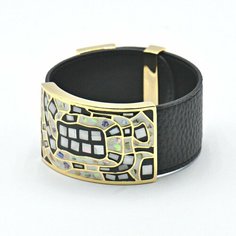 Браслет Silver WINGS, бижутерный сплав, 925 проба, эмаль, кожа