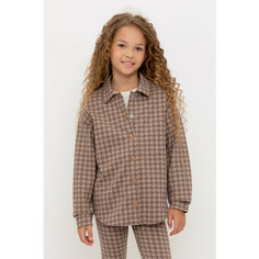 Куртка-рубашка crockid КР 302559/беж,гусиная лапка к509, размер 80/152, бежевый