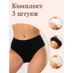 Трусы Jadea, комплект из 3 шт., размер 5, черный, белый, бесцветный