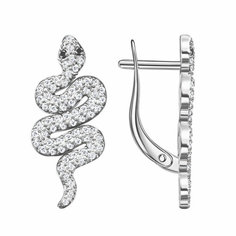 Серьги Яхонт, серебро, 925 проба, фианит, , черный, бесцветный