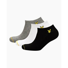 Носки Lyle & Scott ROSS, комплект, 3 пары, размер 40-46, белый/серый/черный