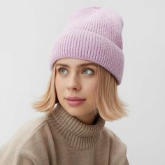 Шапка бини Minaku, размер 56/58, лавандовый