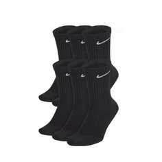 Носки NIKE, комплект, 6 пар, размер S, черный