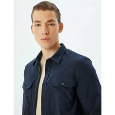 Рубашка KOTON, размер M, темно-синий