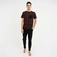 Пижама Kaftan, размер 52, черный