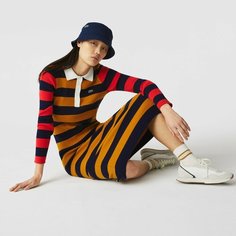 Платье LACOSTE, размер T36, оранжевый/синий/красный