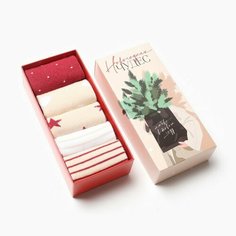 Носки Kaftan, комплект, 5 пар, размер 36/39, красный/белый