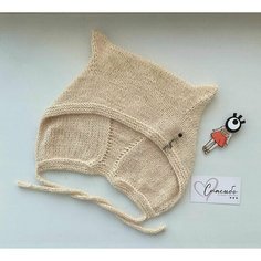 Шапка ушанка шапочка из пуха норки, размер 56/58, бежевый Bags&Hats