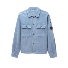 Рубашка C.P. COMPANY corduroy buttoned utility overshirt, размер 48, голубой