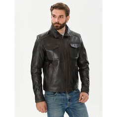 Кожаная куртка DAVID MOORE настоящая мужская куртка из натуральной кожи DAVID MOORE, размер 4XL, коричневый