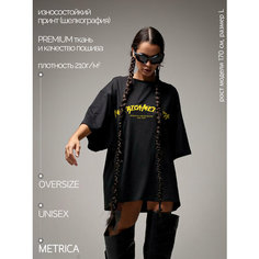 Футболка METRICA, размер 48-50, черный