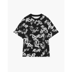 Футболка Gloria Jeans, размер 9-11л/134-146, черный/белый