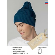 Шапка бини teplo, размер One Size, синий Тепло