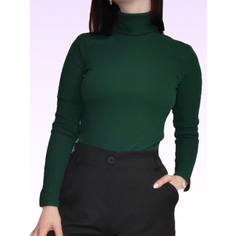 Лонгслив Водолазка кашемир, тонкая и теплая, размер S, , зeленый Astoria Di