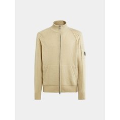 Кардиган C.P. COMPANY Lambswool Zipped, размер 48, , бежевый