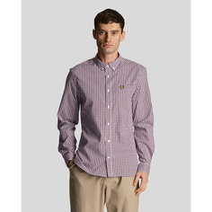 Рубашка Lyle & Scott LS Slim Fit Gingham Shirt, размер M, бордовый, розовый, белый