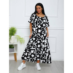 Платье Территория СтрекоZZ, размер 70, черно-белый